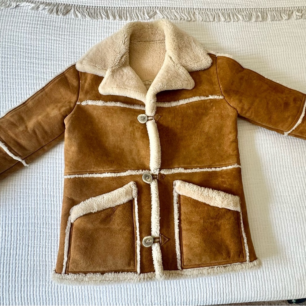 Vintage Overland Sheepskin Shearling Jacket Coat sz 42.